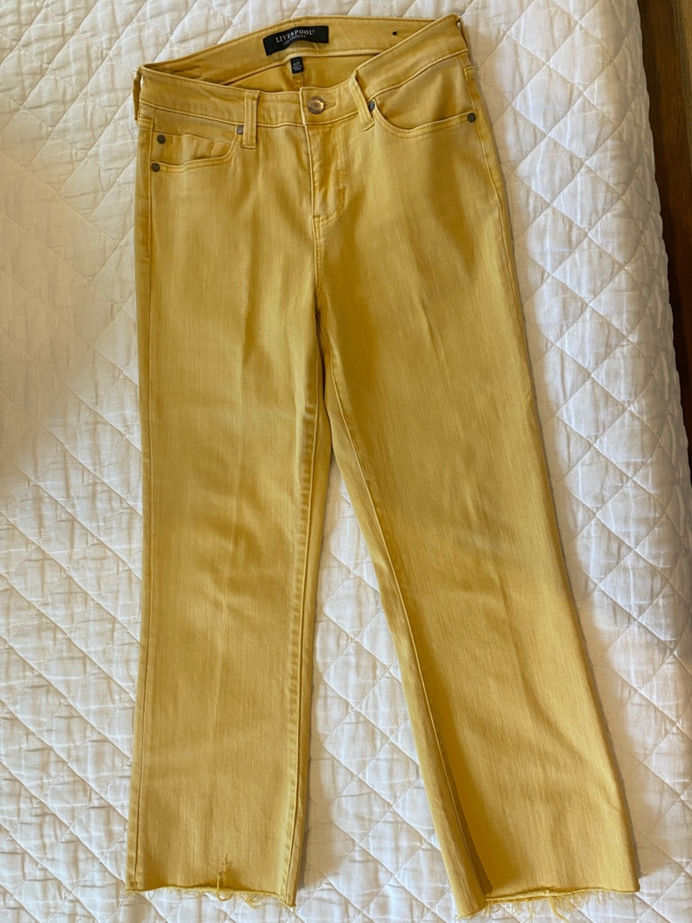 Liverpool Mustard Yellow crop flare Jeans